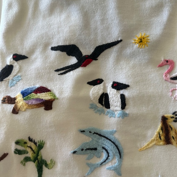 HAND EMBROIDERED GALAPAGOS T-SHIRT....TAGGED GABY "46"....BRAND NEW - Picture 6 of 7